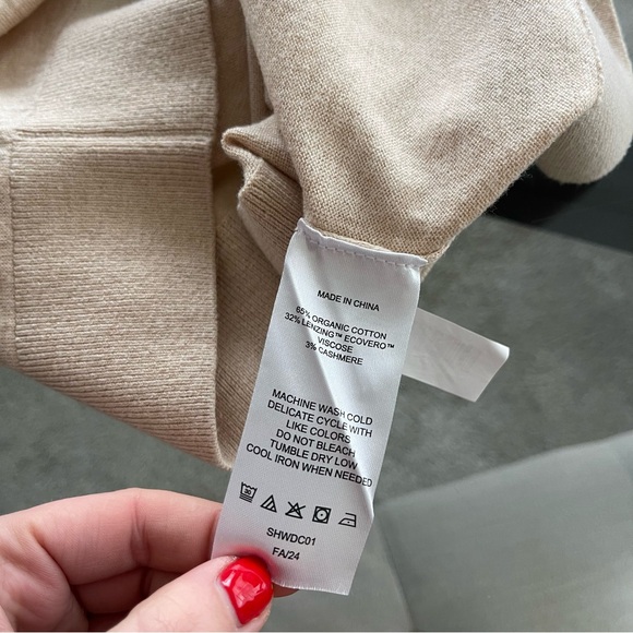 Quince Lightweight Cotton Cashmere V-Neck Sweater Heather Oatmeal Size L Capsule - Picture 8 of 9